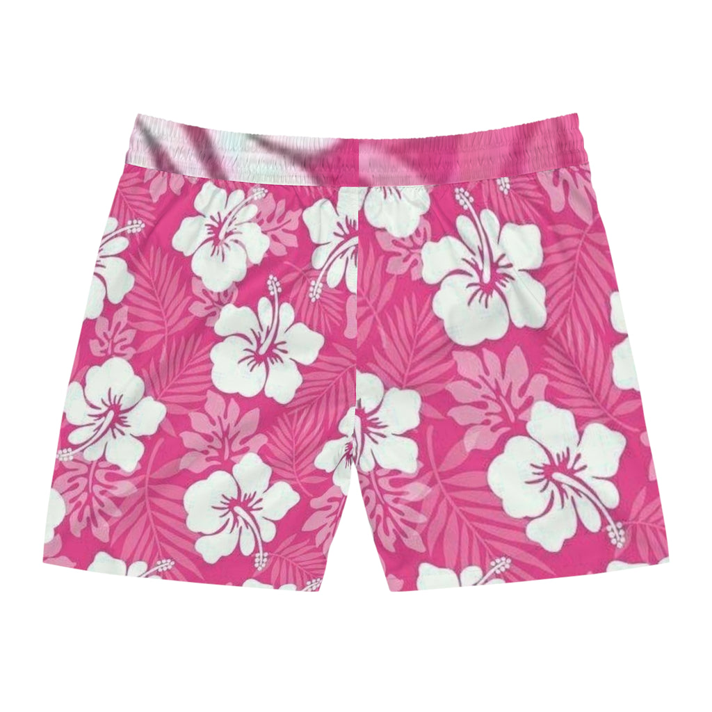Pink Hawaiian couple Swim Shorts
