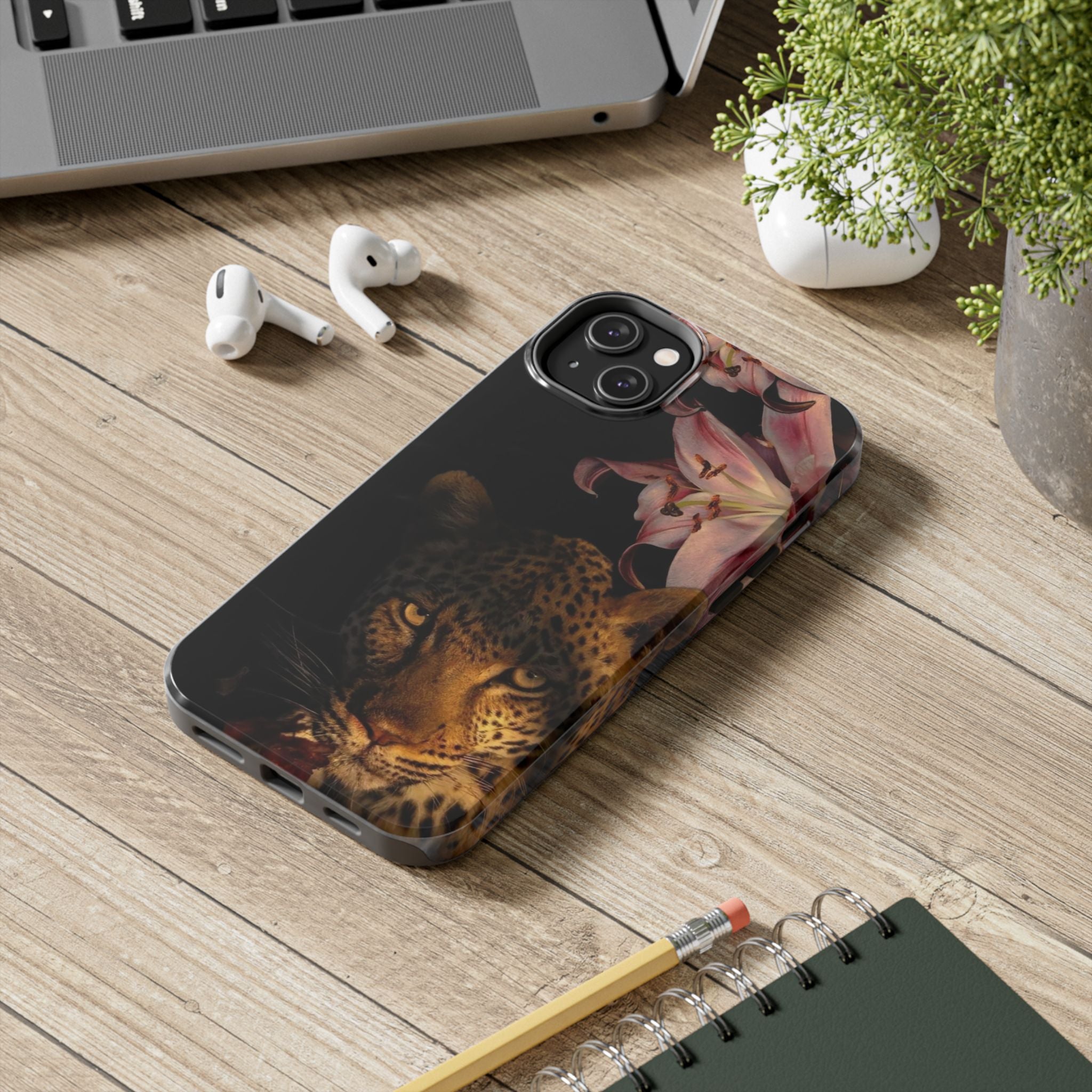 Lily flower and Leopard Phone Cases