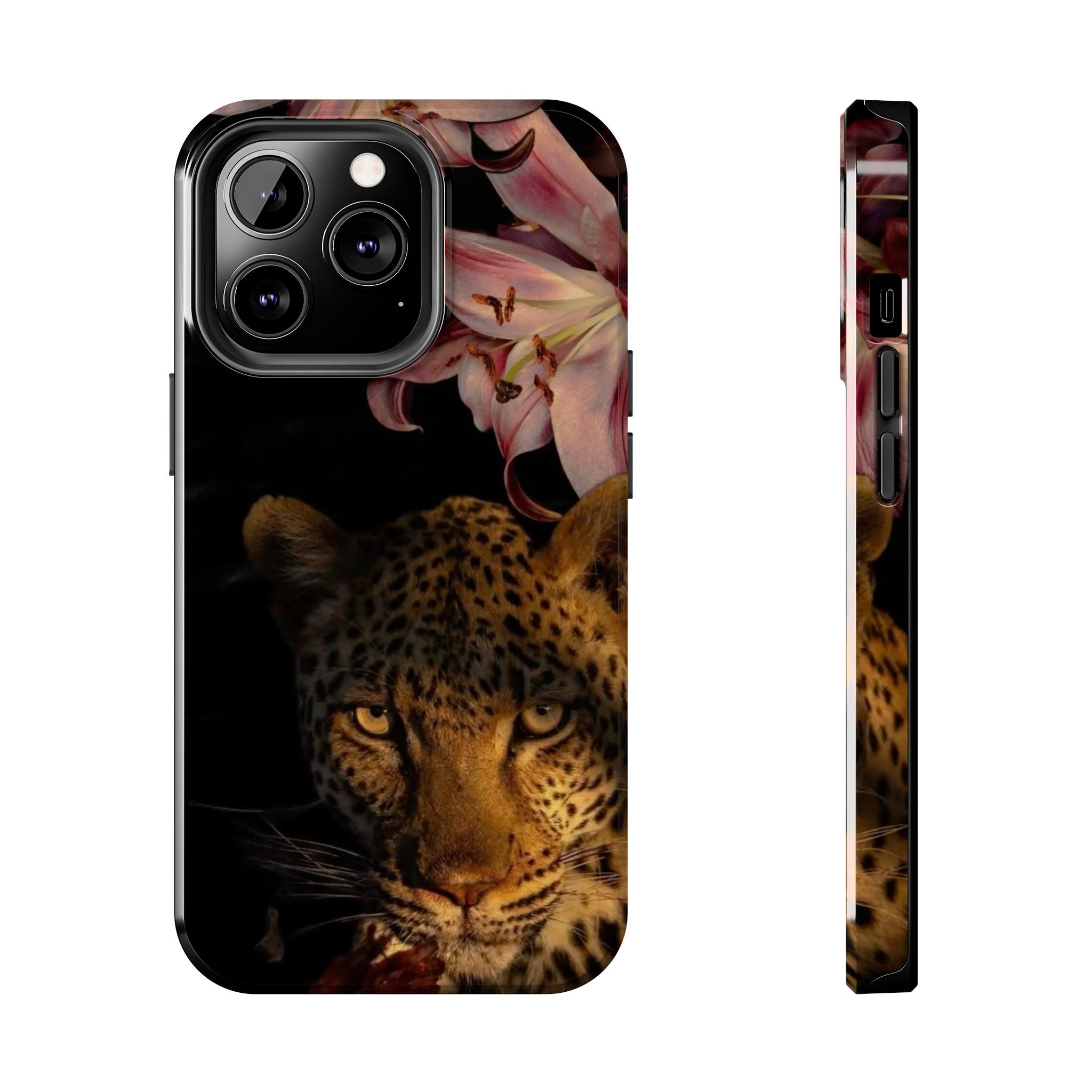 Lily flower and Leopard Phone Cases