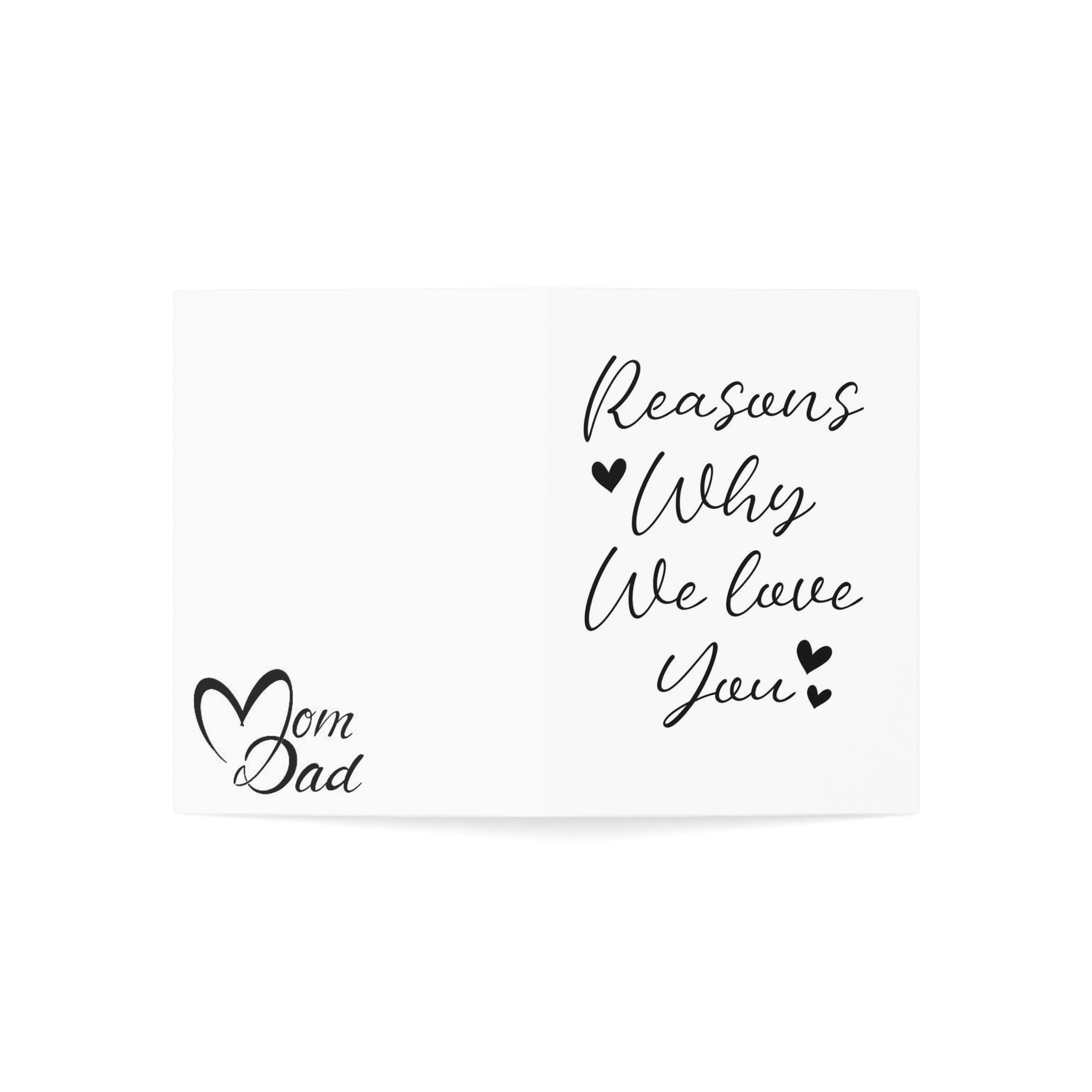 « Reasons why we love you »  Cards (1, 10, 30, and 50pcs)