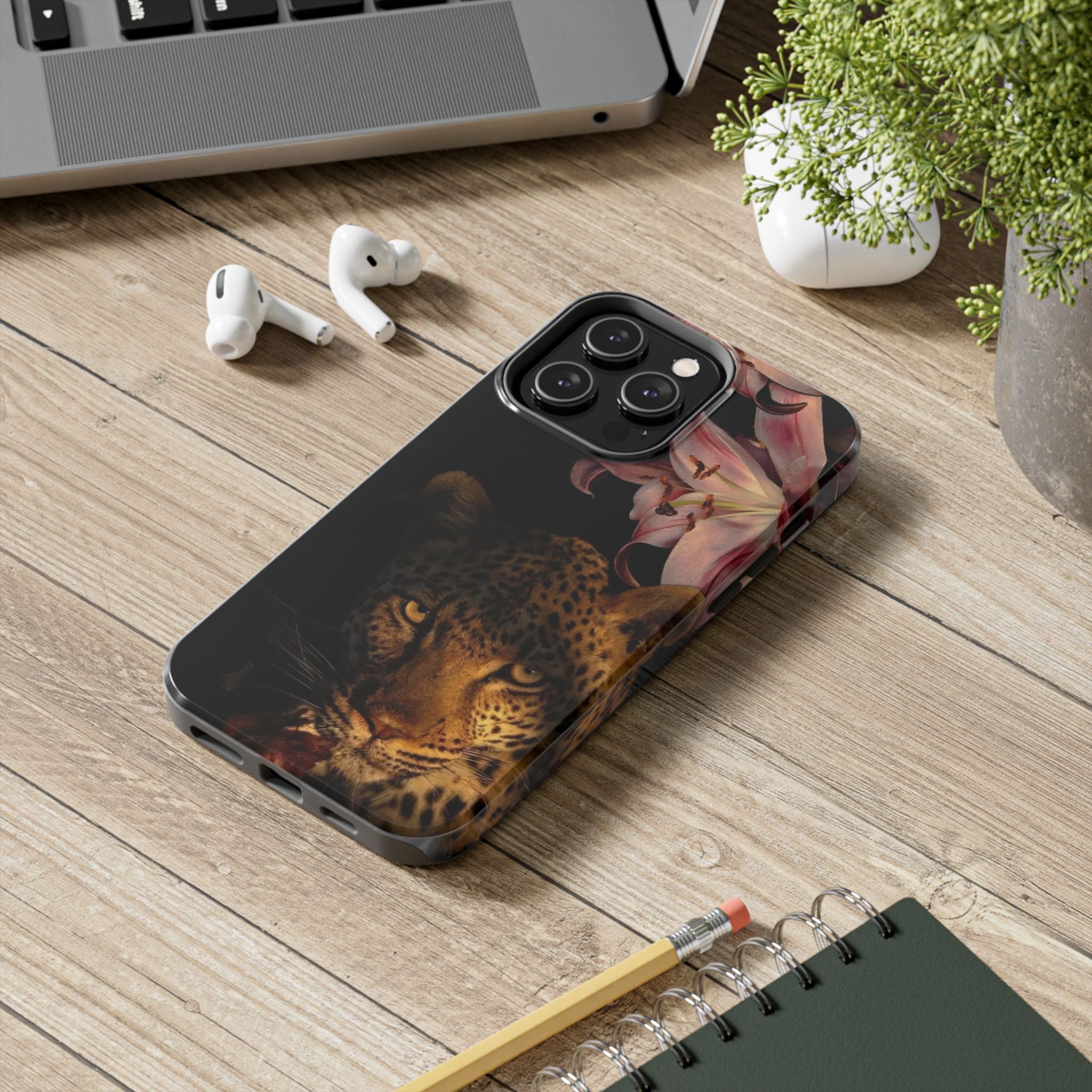 Lily flower and Leopard Phone Cases