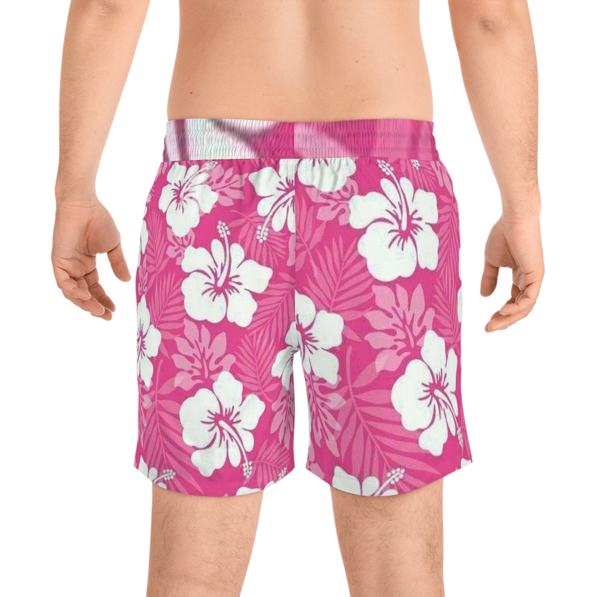 Pink Hawaiian couple Swim Shorts