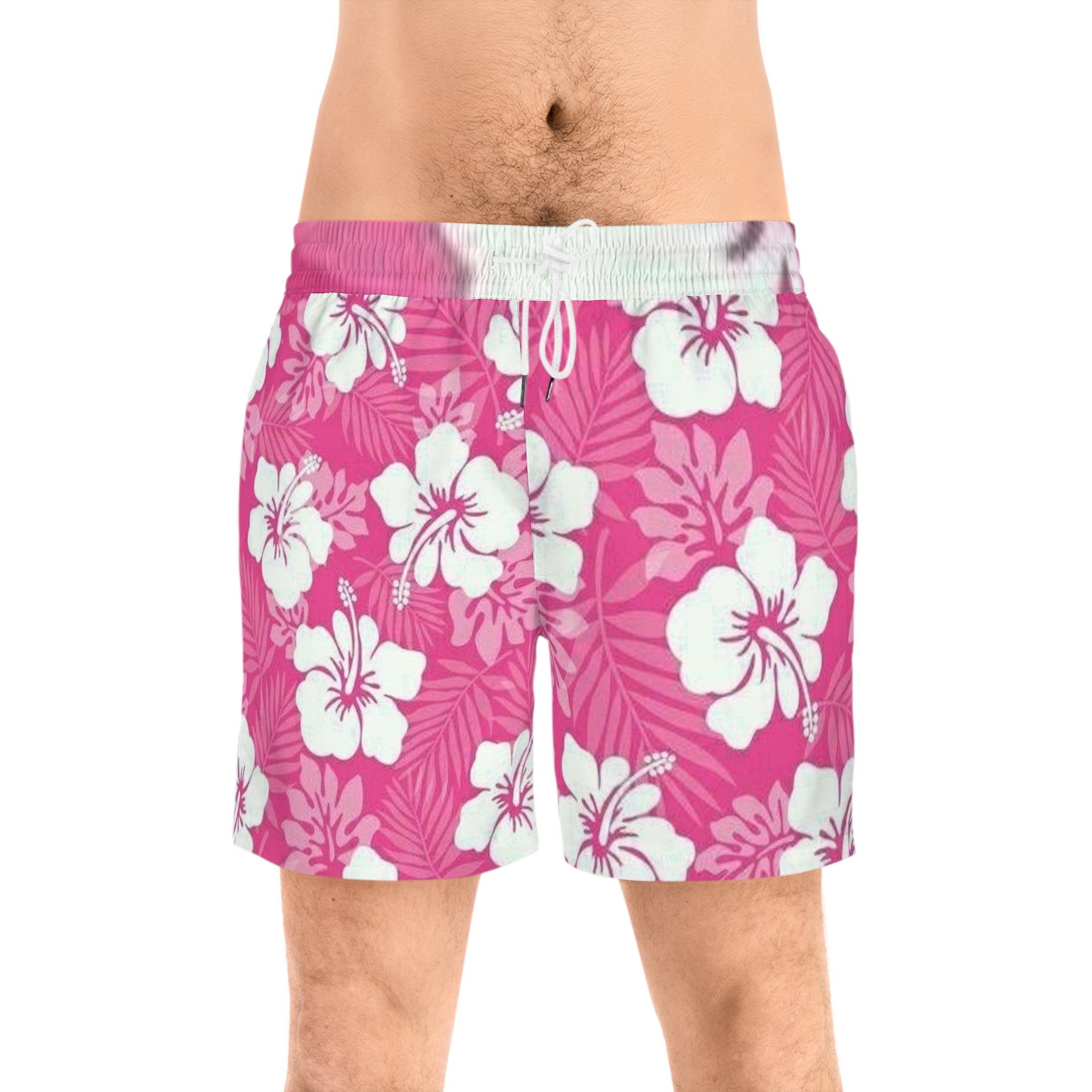 Pink Hawaiian couple Swim Shorts