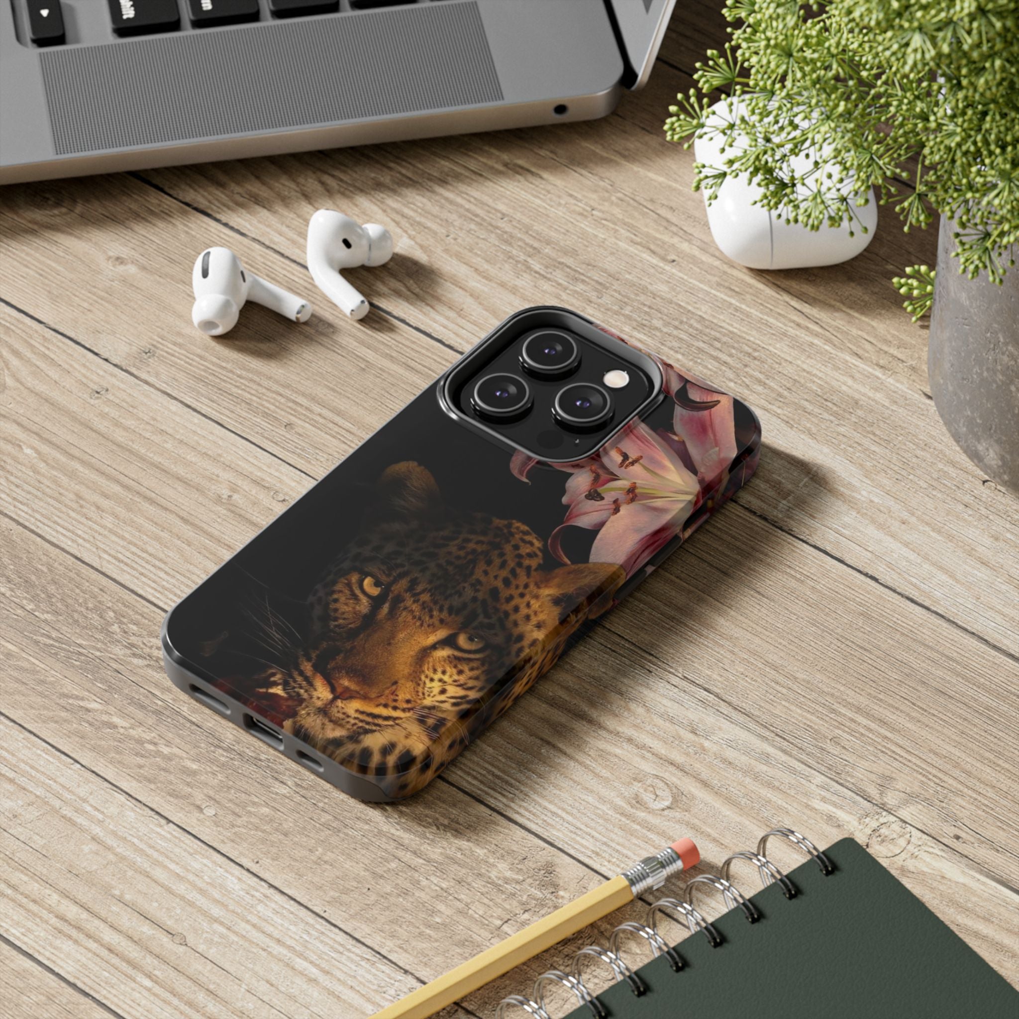 Lily flower and Leopard Phone Cases