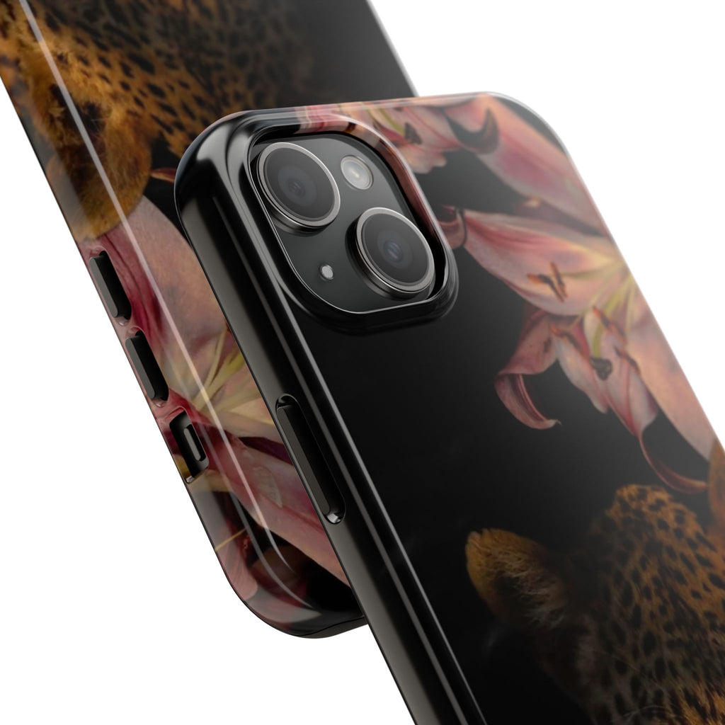 Lily flower and Leopard Phone Cases